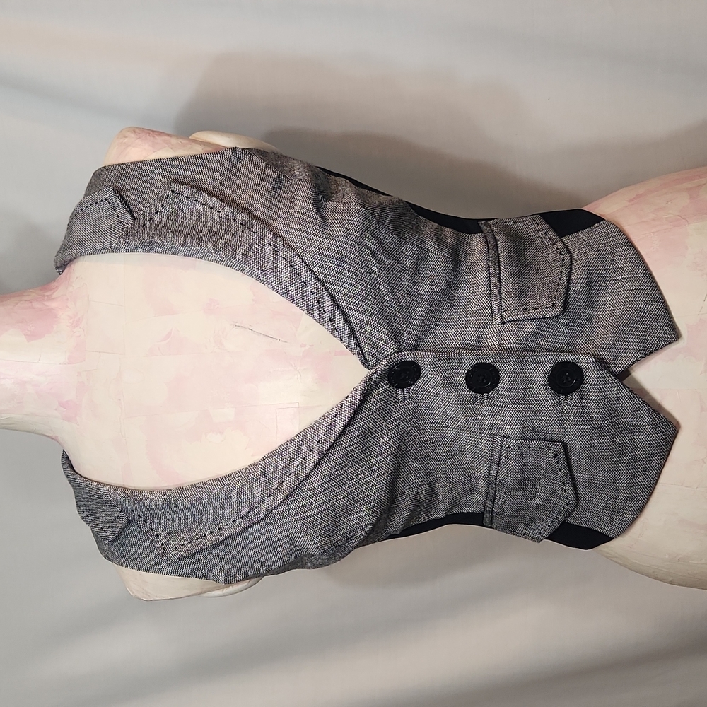 bebe Gray and Black Women's Vest Top